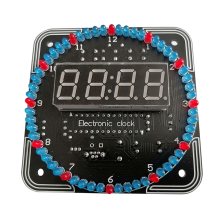 Digital DIY Electronic Clock Kit Light Control Rotation LED Temperature Time Display Tool for Soldering Practice