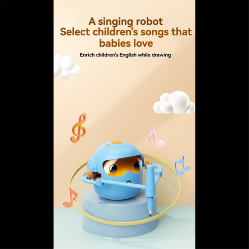 Interactive Educational Drawing Robot for Kids Learning Toy with 100 Word Cards, Voice Interaction, Pink 2