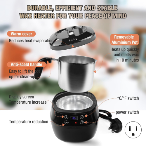 Wax Melter, Candle Making Kit, Pot 1000ml Capacity, Jars for Candles, US Plug 2