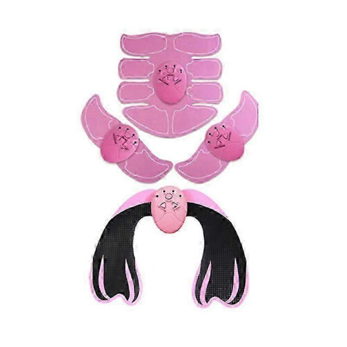 (Pink) Electric Muscle Training Machine Hip Trainer Abdominal Arm Trainer Body Slimming Fat