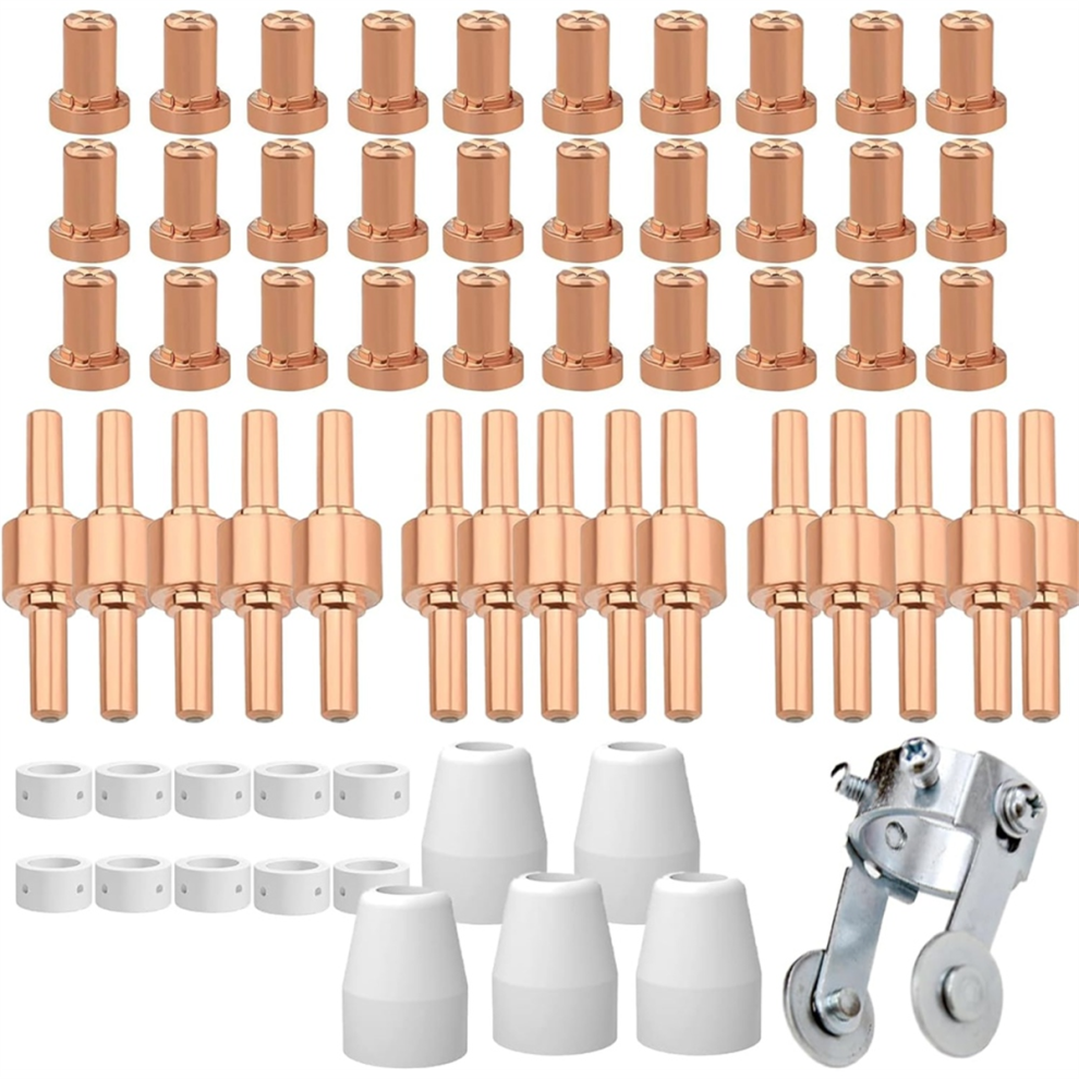 61Pcs Pt31 Plasma Cutting Consumables With Pt-31 Roller Guide Fit Cut-40 Cut-45 Cut-50D -40 Ct-312 Nozzle Electrode 4853680441061