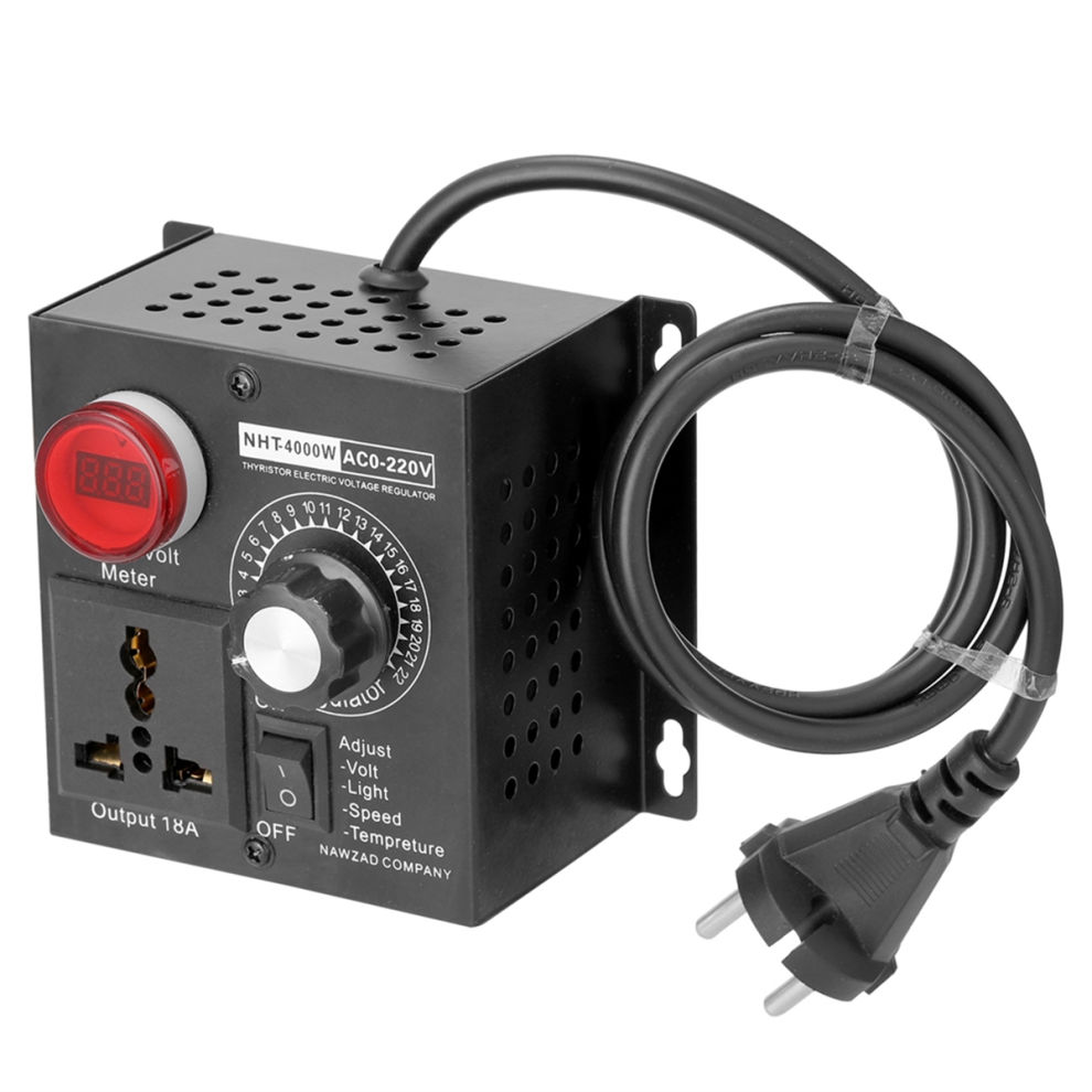 4000W Compact Variable Voltage Controller Portable Scr Regulator For Speed Temperature Adjustment Eu Plug 4853680447926