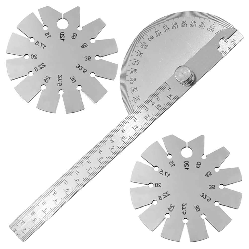 15-120 Degree Knife Angle Finder And 180 Degrees Protractor Kit, Bevel Gauge Gauges Ruler Measuring Tool 4853680447360