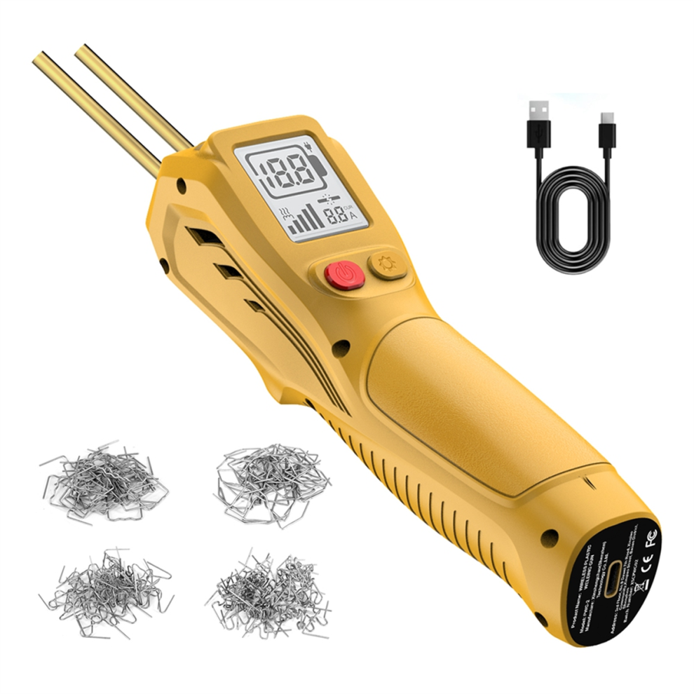 Handheld Wireless Charging Plastic Welding Tool Hot Stapler Weldergun Car Bumper Repair With 200Pcs Staplers Yellow 4853680445434
