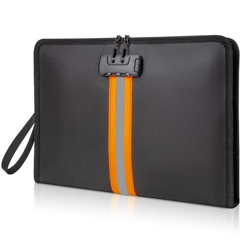 Fireproof Document Bag with Lock,13x9.2Inch Money Bag,with Zipper and Lock,Suitable for Tablets, A4 Documents 1
