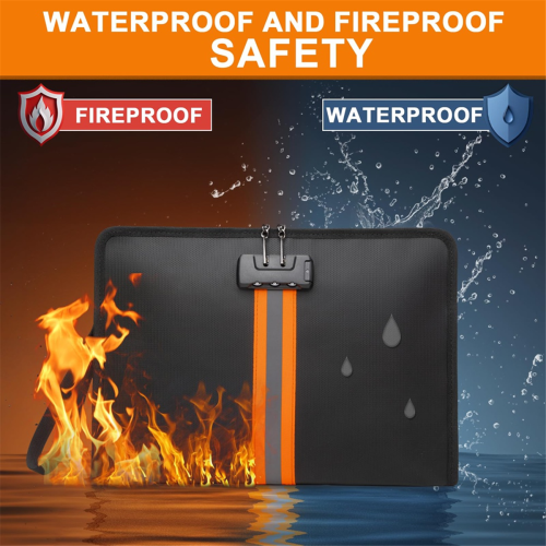 Fireproof Document Bag with Lock,13x9.2Inch Money Bag,with Zipper and Lock,Suitable for Tablets, A4 Documents 2