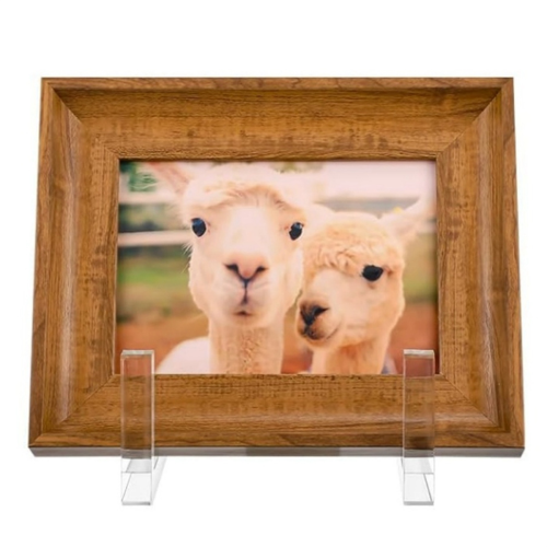 Plate Stand for Display, Clear Acrylic Square Holder Tabletop Picture Frame Easel Book, 1Pack 2