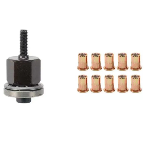 Manual Rivet Screw Riveter Nut Tool Adapter Metal License Plate Simple Installation 11pc 1