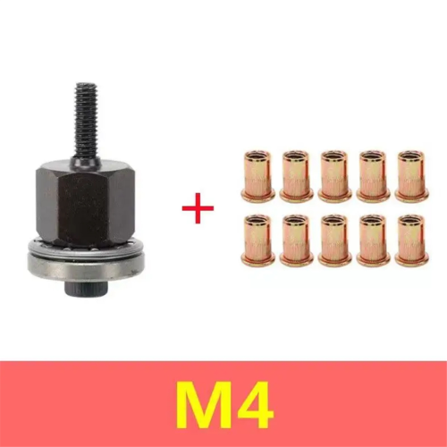 Manual Rivet Screw Riveter Nut Tool Adapter Metal License Plate Simple Installation 11pc 2