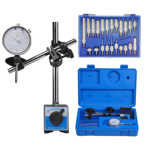 Magnetic Base Dial Indicator Kit with 22 Test Tips and Adjustable Long Arm for Lathe/Milling/Vibration Measurement 1