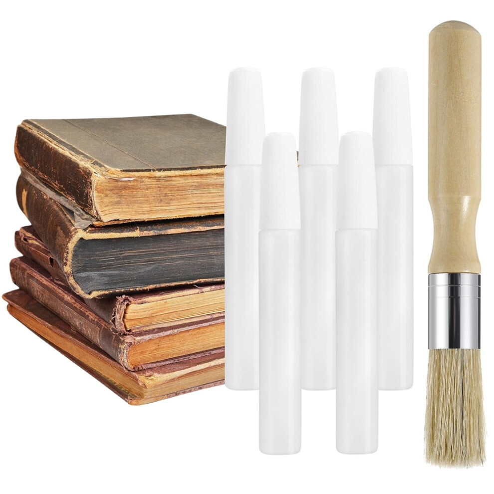 Saudism 6 Pcs Book Glue With Brushes Bookbinding Set For Binding And Repair Envelopes Crafts Diy