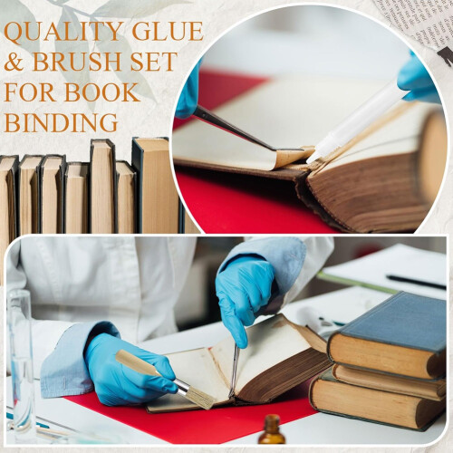 6 Pcs Book Glue with Brushes BookBinding Set for Binding and Repair Envelopes Crafts DIY 2