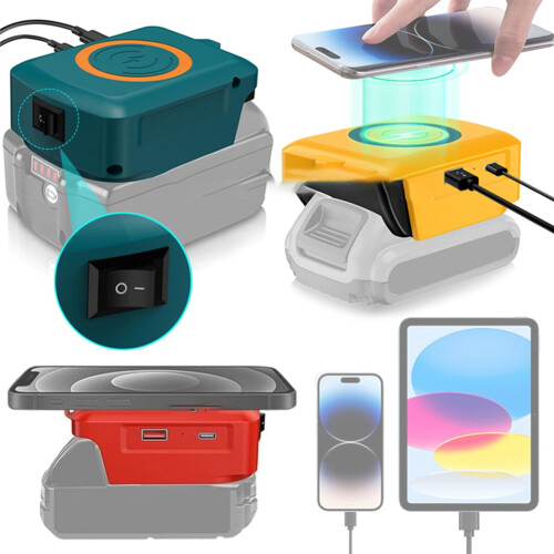 18V 20V Lithium Battery Wireless Charging Adapter Type C USB Charger for Phone 2