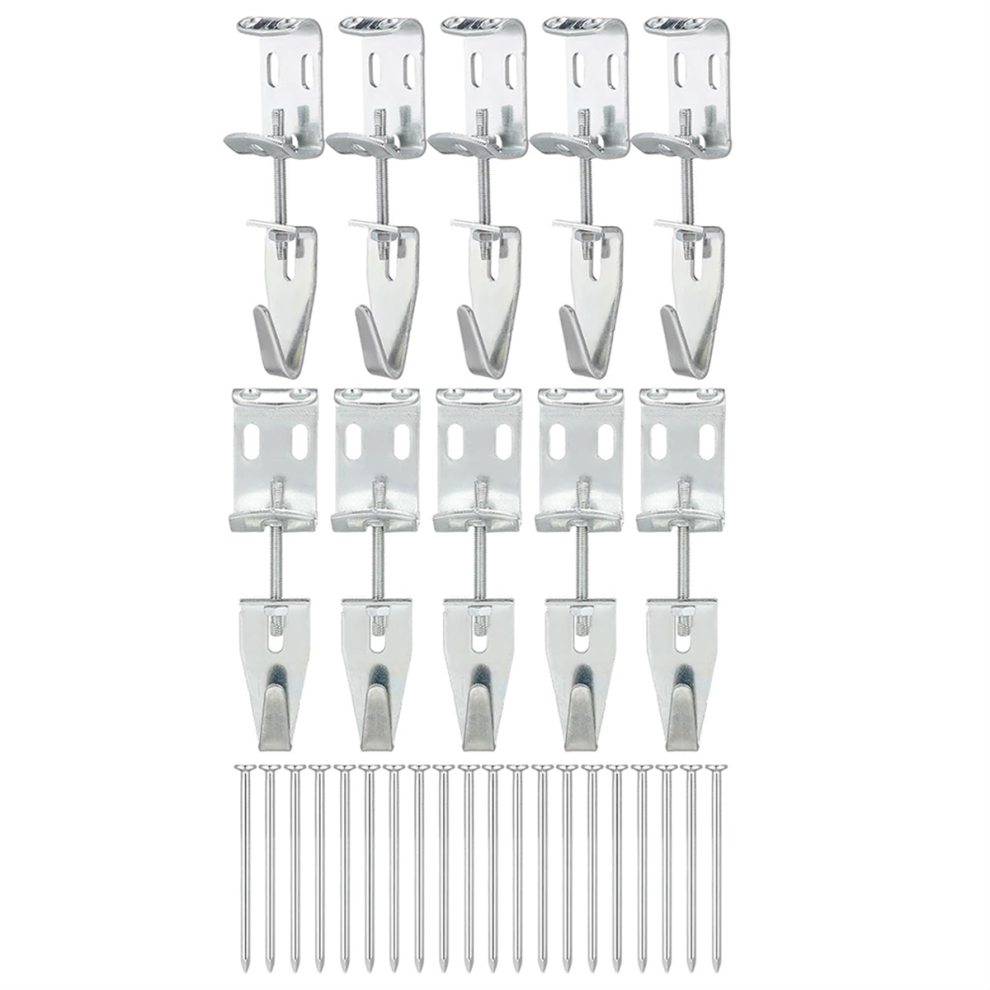 10 Pcs Adjustable Picture Hangers J Hooks Mirror Hanging Kit With For Mirrors Pictures Frame 4853680464732