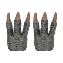 (Gray) 2PCS Dinosaur Claws Toys, Soft Latex Realistic Velociraptor Claws Cosplay