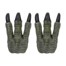 (Green) 2PCS Dinosaur Claws Toys, Soft Latex Realistic Velociraptor Claws Cosplay
