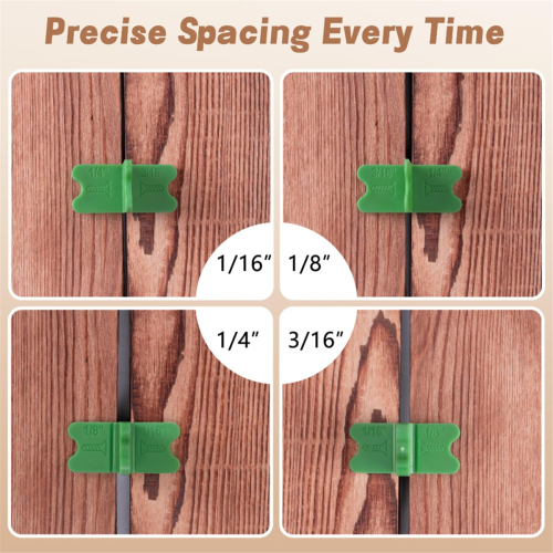 4Pcs ABS Deck Spacer Tool,4 Thicknesses Board Spacers(1/16In, 1/8In, 3/16In, 1/4In),Green Spacers Assorted 2
