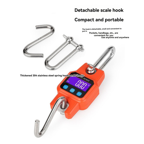 C06 Electronic Crane Scale Hand-Held Hook 300kg/50g Portable Rechargeable Hanging Orange Without Bluetooth 2