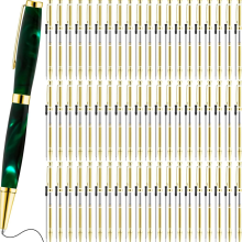 60pcs Twist-Out Pen Kit for Woodturn 7mm Slim Bulk with Refill Pack Projects DIY Crafts Gold