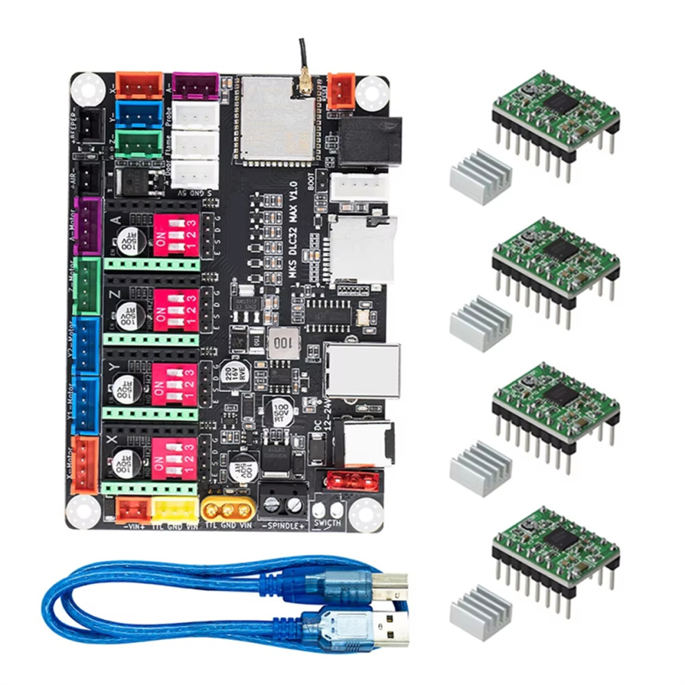 Mks Dlc32 Max Cnc Router Board Laser 4- Controller Woodwork Engraver Motherboard Black 4853680469546