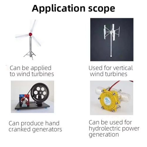 Mini Generator Wind Power Hand Crank Motor 24V Strong Magnetic Low Speed Iron Core 2