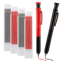 Mechanical Carpenter Pencil Set - 2 Pencils with 24PCS 2.8mm Refills & Built-in Sharpener,Construction