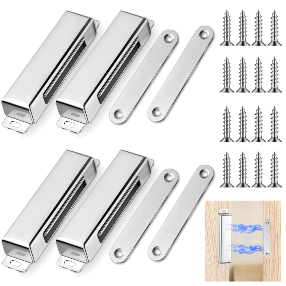 4 Pcs Magnetic Door Catch 150Lb Stainless Steel Cabinet Magnets For Closure Wardrobe Closet Cupboard Kitchen 4853680467405