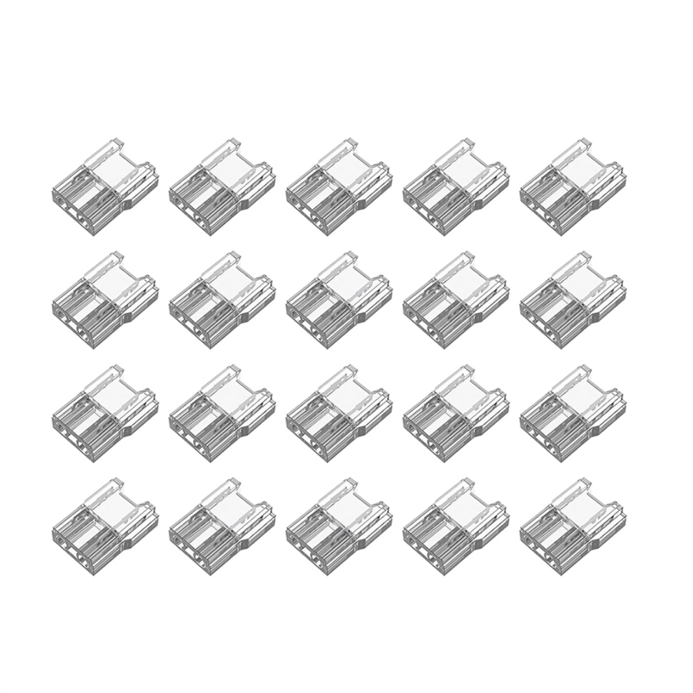 Led Light Strip Connectors 20Pcs 2Pin To Wires Tape Connectors,Transparent Solderless No Dark Area 10Mm 4853680466682