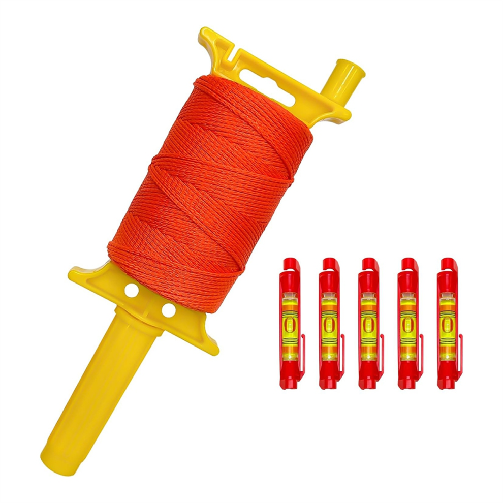 Cord With Handle, 18 540Ft Braided Construction Nylon Cord, Reel 5 Built-In Levels For Diy And Gardening Work 4853680470665