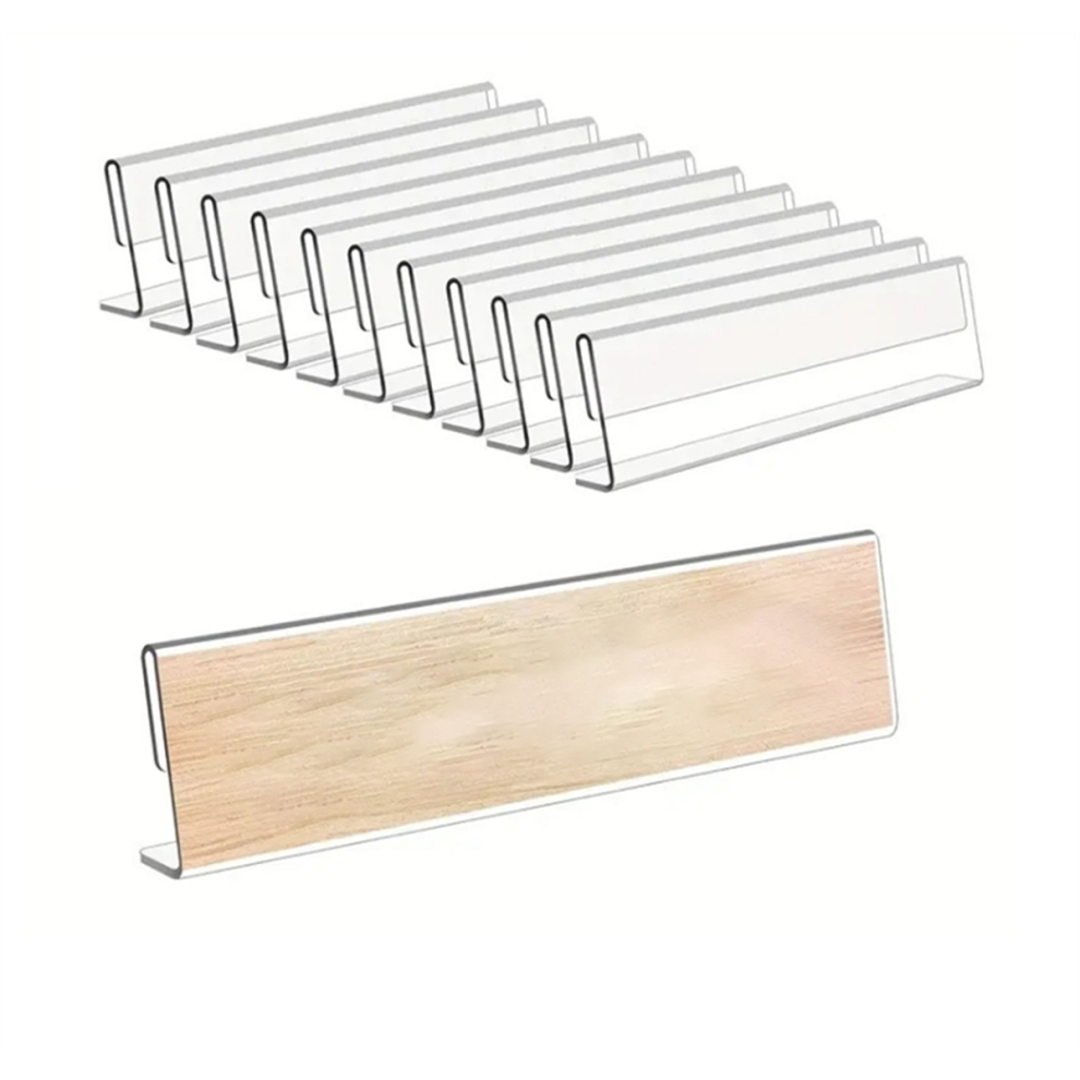 Saudism 12 Pack Acrylic Desk Name Plate Holder, Clear Small 2X8 Double Sided Display Sign Holder Tent Holders