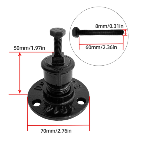 Thickened Iron Pipe Water Staircase Industrial Wind Fixed Bracket Stair Railing Wall Support Fixings 2 Pieces 2