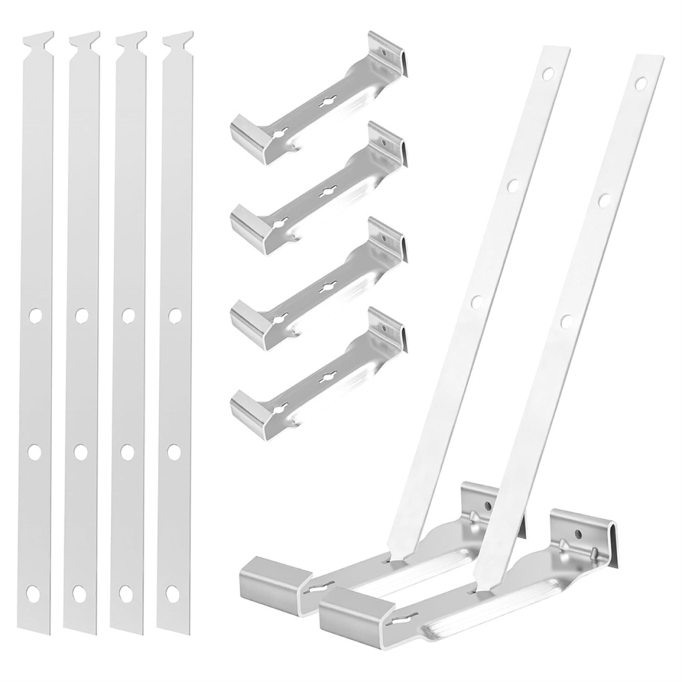 30 Pcs 5Inch Aluminum Roof Gutter Hangers Clips With Straps For Eavesless Fixing And Steel Gutters 4853680476391