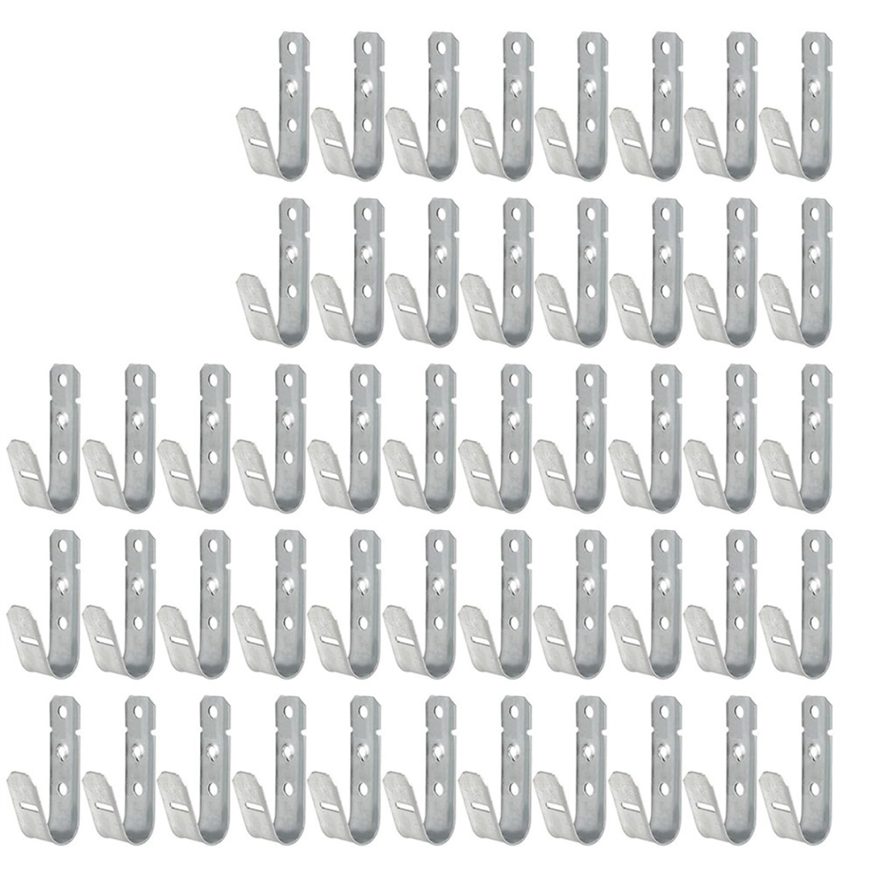 50 Pcs Cable Support J-Hook, 3/4 Inch Hooks For Hanging, Wall Mount Galvanized J 4853680476384