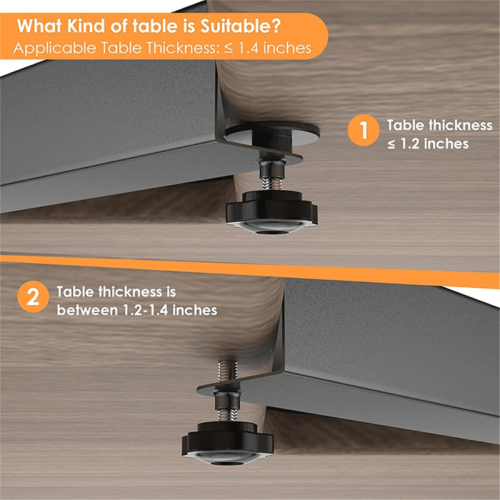 Clamp-on Corner Desk Connector Sleeve Plate, L Platform Extender Attachment, Mat - Black 2