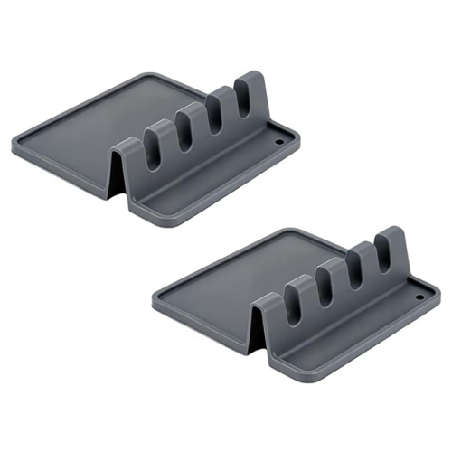 2PCS Silicone Paint Brush Holders, Rectangular Organizer with 4 Slots for Drawing Artists Thick Drying Rest 1