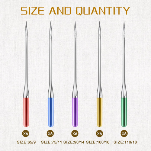 30 PCS Universal Sewing Machine Needles, Sizes 9, 11, 14, 16, 18, Bright Color, Regular Point Sewing-Needles 2