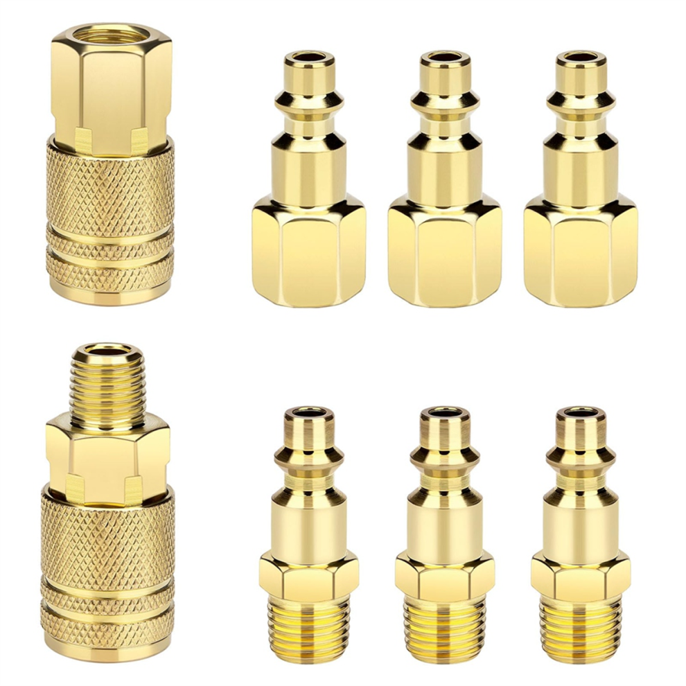 Air Hose Fittings 1/4-Inch Npt Quick Connect Compressor Fittings, Universal Coupler And Industrial Plug Kit 4853680480701