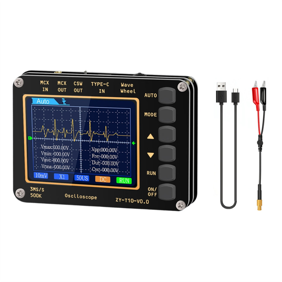 Digital Handheld Oscilloscope,Sampling Rate:3MS/S,Bandwidth:500kHz,AUTO Measurement,2.8-Inch LCD Screen,Rechargeable-image-OPC-PJ8DJSX-NEW