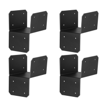 4 Pcs Black Joist Anchor Connector Fit Post,18 Gauge Roof Tie Header Hanger Joint Post Cap for Wood House B