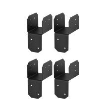 4 Pcs Black Joist Anchor Connector Fit 2x4 Post,18 Gauge Roof Tie Header Hanger Joint Post Cap for Wood House A