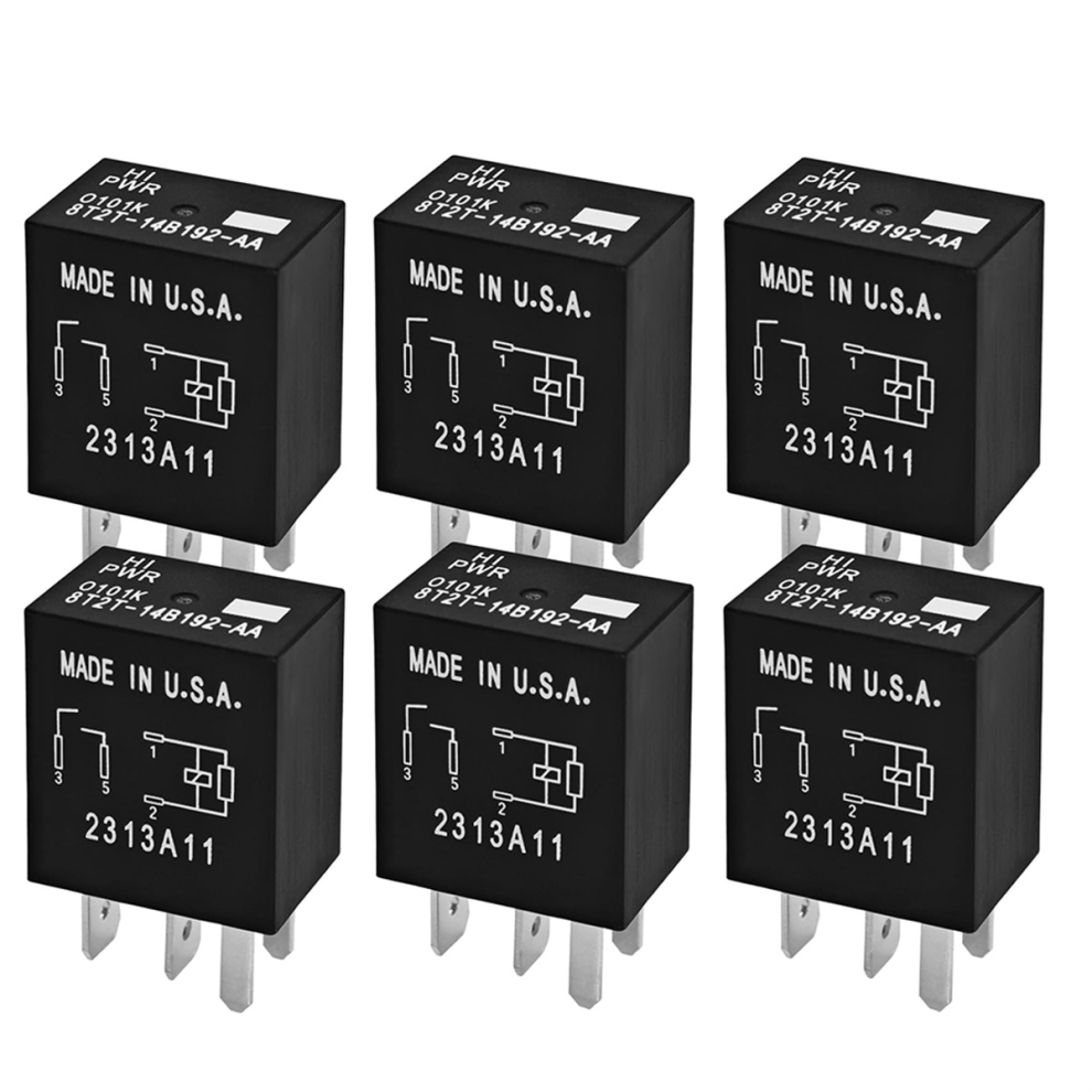 6Pcs 8T2t-14B192-Aa Relay 12Vdc 30A 4Pin Spst Automotive Select For Explorer Vehicles,Fixes Pump 4853680484280