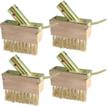 Pack of 4 Joint Brush, Steel Weed Brush with Handle, Metal Bristles and Scraper Against Weeds