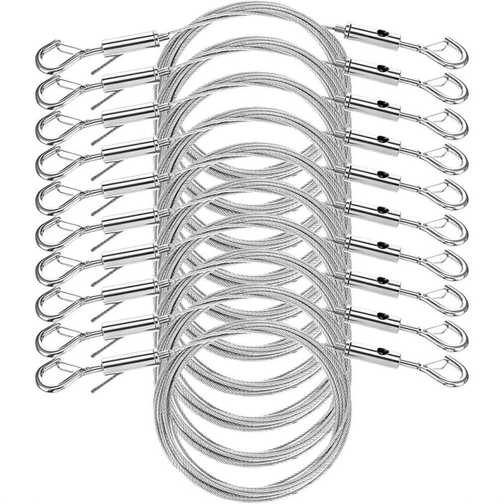 8Pcs Adjustable Picture Hanging Wire Kit, 6.6Ft Heavy Duty Stainless Steel For Pictures, Frame, Mirrors 4853680487427