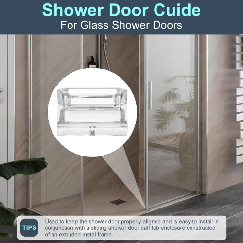 Sliding Shower Door Bottom Guide for (Top Hung) Guide, 3/8 in Channels(2 Pack) 2