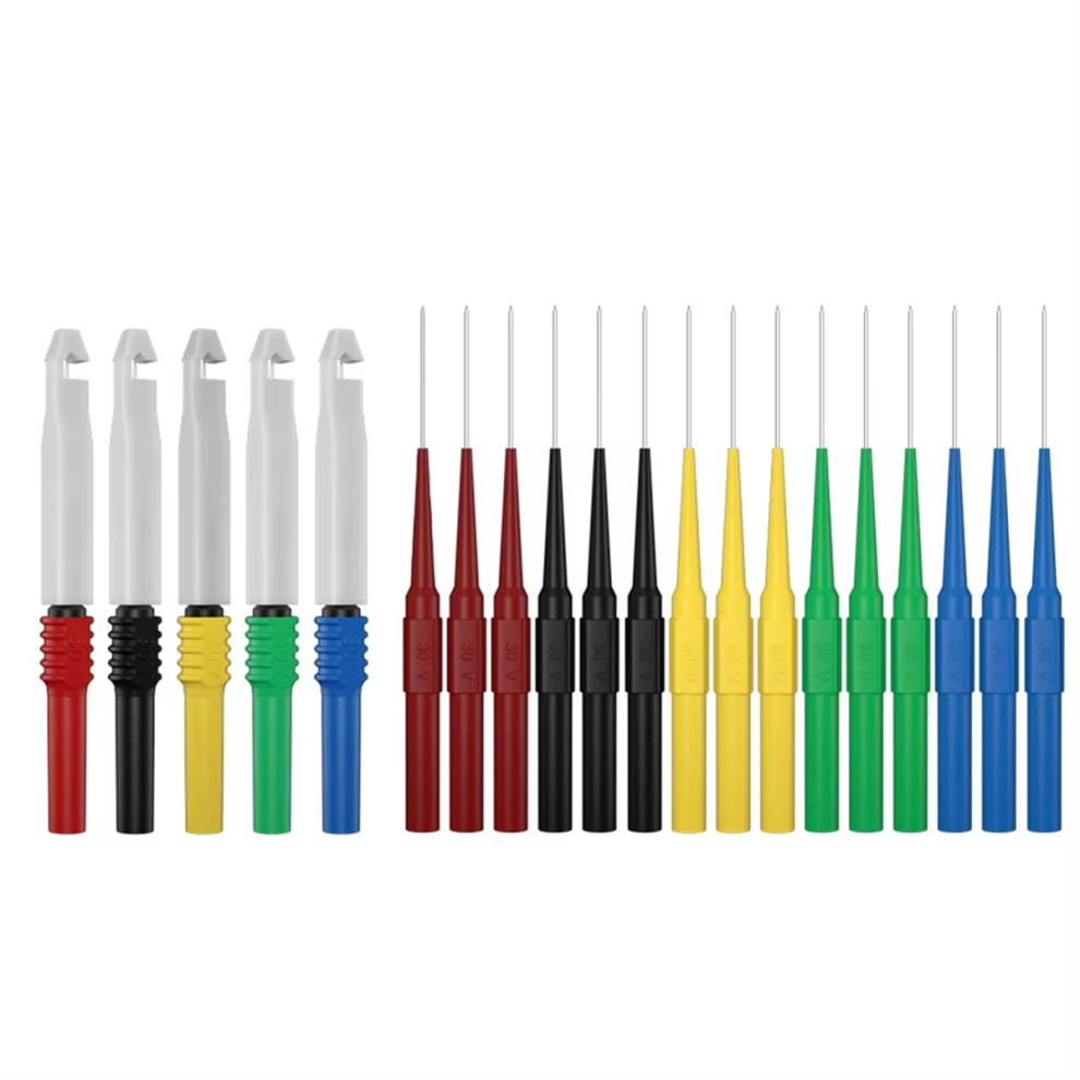 New 20Pcs Multimeter Test Probe Needle Stainless Puncture Back Pin 4Mm Banana Socket Inspection Tool Jt0048 4853680486093