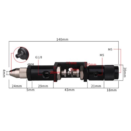 MYS221 High Precision Thimble Dispensing Valve Adjustable Single Liquid Return Glue Pneumatic Tool 2