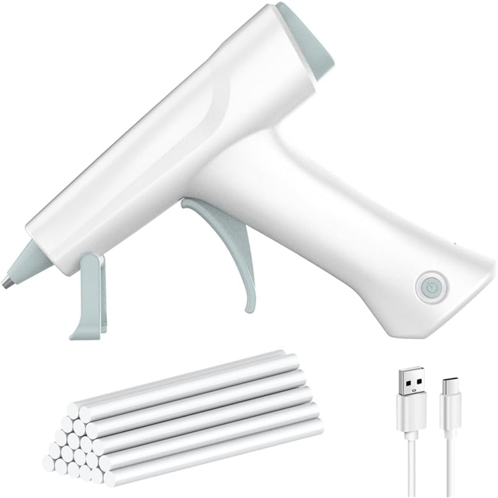 Cordless Hot Glue ,Type-C Rechargeable 2600Mah Battery Powered, Ideal For School Crafts Diy, With 20Pcs Sticks B 4853680488837