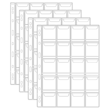 4 Sheets 20 Pocket Coin Collection Pages, Clear PVC Binder Inserts Sleeves with 9 Hole Collecting Protectors