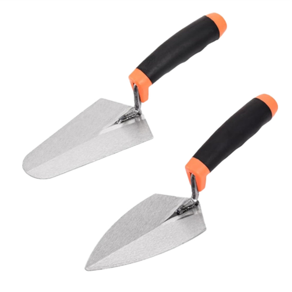 2Pcs Pointing Trowel And Gauging Set,6In Masonry Hand Tool With Soft Grip Handle,Margin Bricklaying 4853836118922