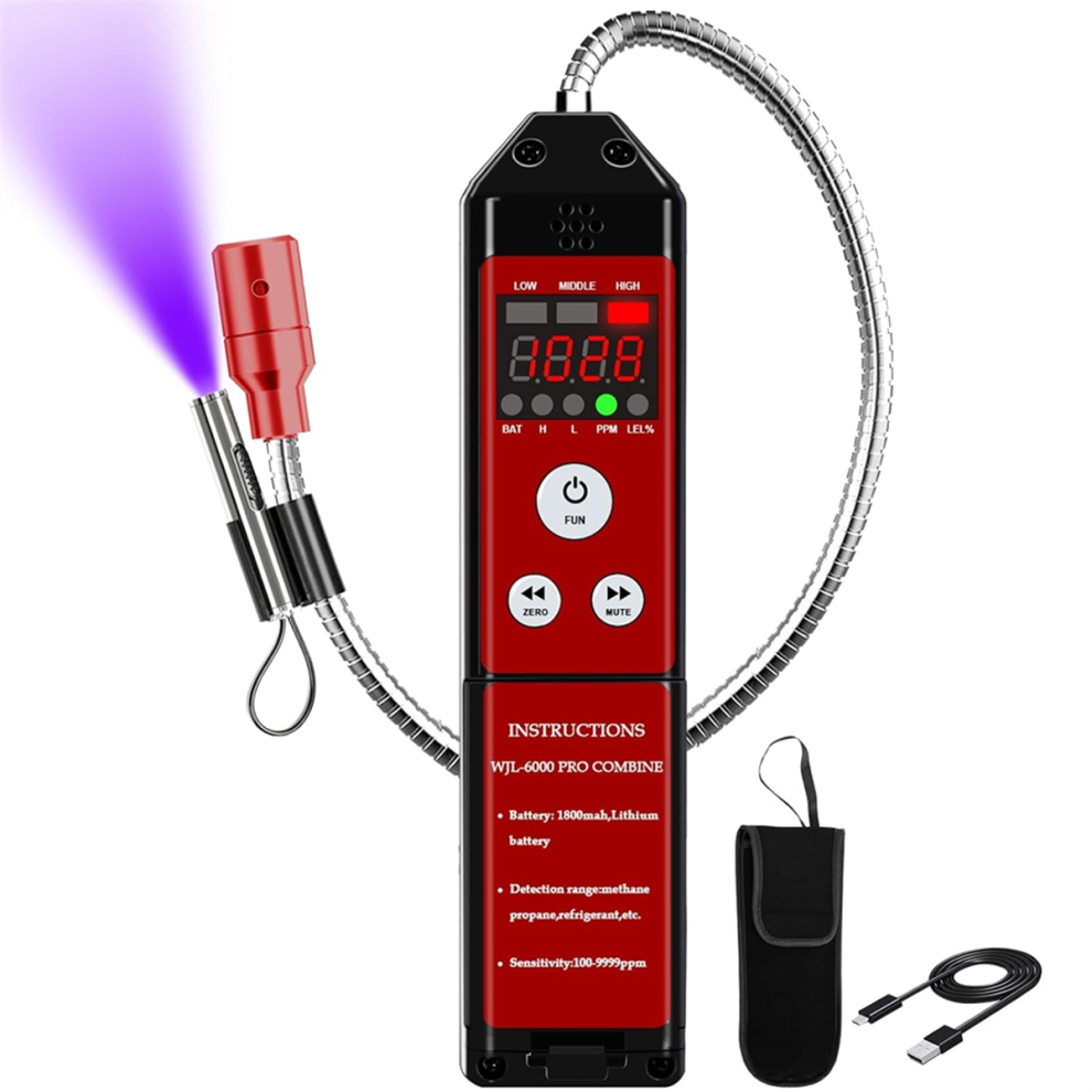 Refrigerant & Combustible Gas-Leak Detector, Ppm Freon Leak Detector With Loud Alarm, For R134a R410a Propane Methane 4853836119097
